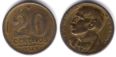 (562) Brasil. 1949. 20 Centavos (MBC)