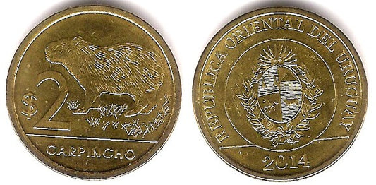 (136) Uruguay. 2014. 2 Pesos (SC)
