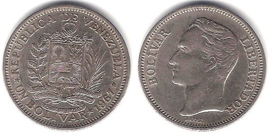 (Y42) Venezuela. 1967. 1 Bolivar (BC+)