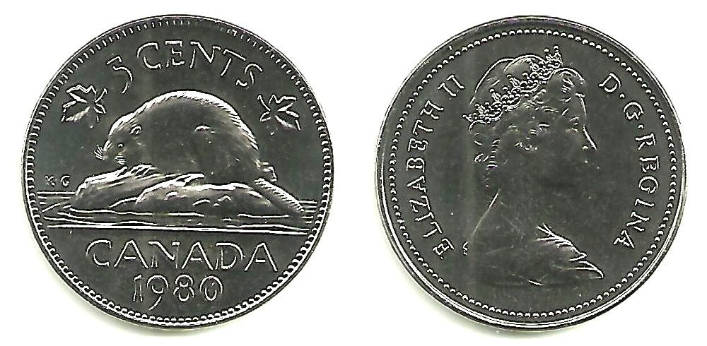 (60.2) Canadá. 1980. 5 Cents (SC)