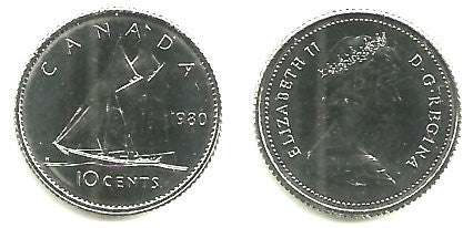 (77.2) Canadá. 1980. 10 Cents (SC)