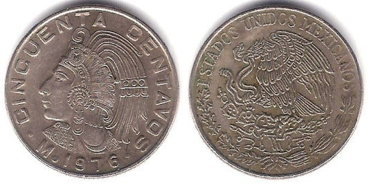 (452) Estados Unidos Mexicanos. 1976. 50 Centavos (MBC+)