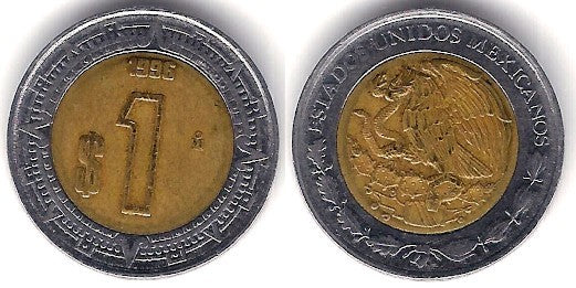 (603) Estados Unidos Mexicanos. 1996. 1 Peso (MBC-)