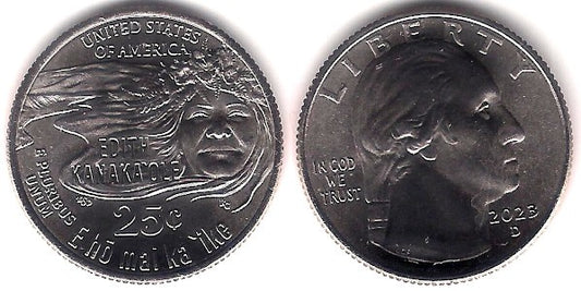 Estados Unidos de América. 2023(D). Quarter Dollar (SC) Edith Kanak'ole