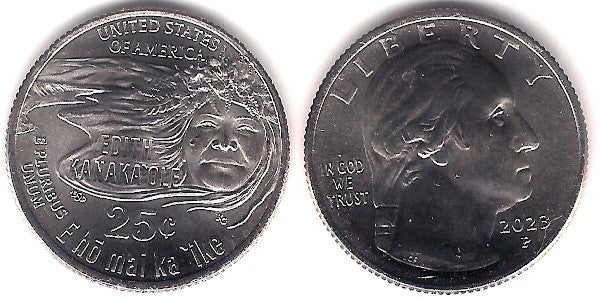 Estados Unidos de América. 2023(P). Quarter Dollar (SC) Edith Kanak'ole