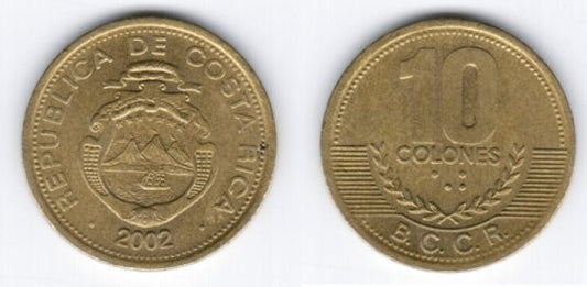 (228) Costa Rica. 2002. 10 Colones (MBC)
