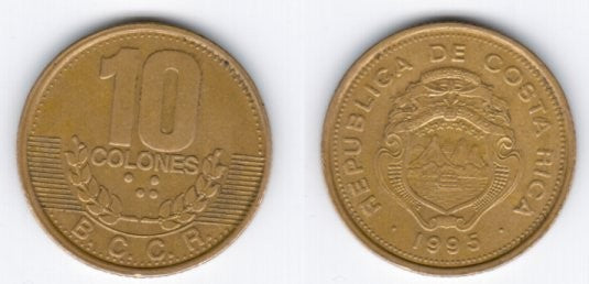 (228) Costa Rica. 1995. 10 Colones (MBC)
