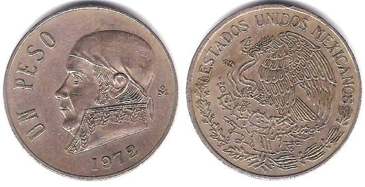 (460) Estados Unidos Mexicanos. 1972. 1 Peso (MBC)