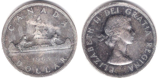 (54) Canadá. 1963. 1 Dollar (MBC-) (Plata)