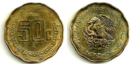 Estados Unidos Mexicanos. 1992. 50 Centavos (MBC)