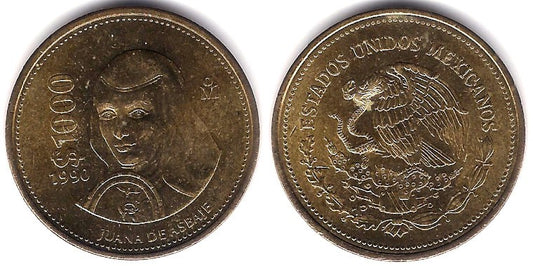 (536) Estados Unidos Mexicanos. 1990. 1000 Pesos (EBC+)
