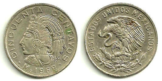 (451) Estados Unidos Mexicanos. 1969. 50 Centavos (MBC)