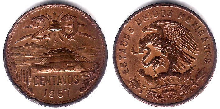 (440) Estados Unidos Mexicanos. 1967. 20 Centavos (MBC)