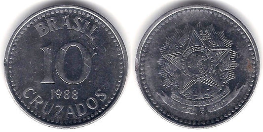 (607) Brasil. 1988. 10 Cruzados (EBC)