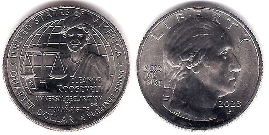 Estados Unidos de América. 2023(P). Quarter Dollar (SC) Eleanor Roosevelt