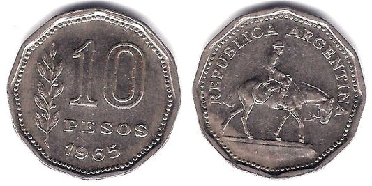 (60) Argentina. 1965. 10 Pesos (MBC)