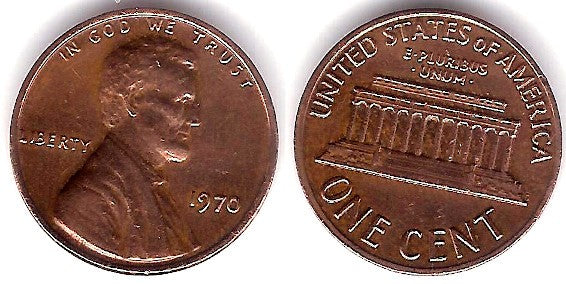 (201) Estados Unidos de América. 1970. 1 Cent (BC)