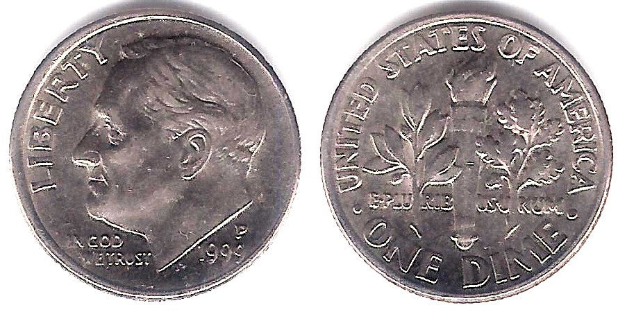 (195a) Estados Unidos de América. 1999(P). 1 Dime (EBC+)