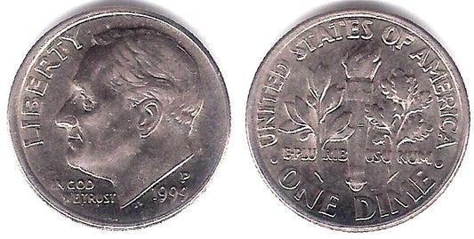 (195a) Estados Unidos de América. 1999(P). 1 Dime (EBC+)