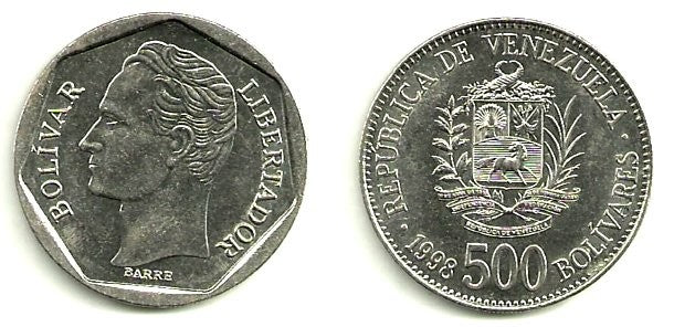 Venezuela. 1998. 500 Bolivares (EBC)