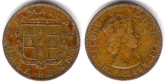 (36) Jamaica. 1962. Half Penny  (BC+)