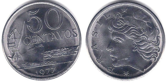(580b) Brasil. 1977. 50 Centavos (SC)