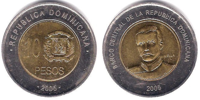 (106) República Dominicana. 2005. 10 Pesos (MBC)