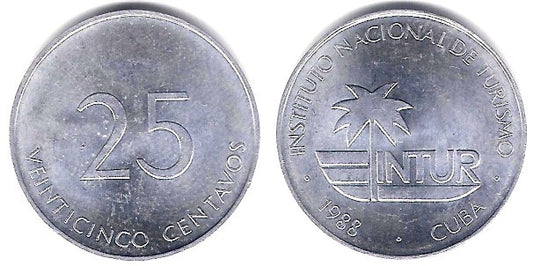 (419) Cuba. 1988. 25 Centavos (SC)