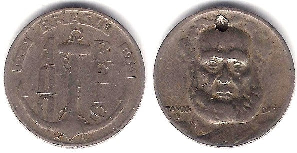 (536) Brasil. 1936. 100 Reis (MBC) Agujero