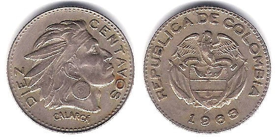 (212.2) Colombia. 1963. 10 Centavos (MBC)