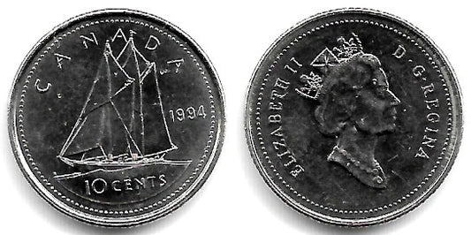 (183) Canadá. 1994. 10 Cents (EBC)