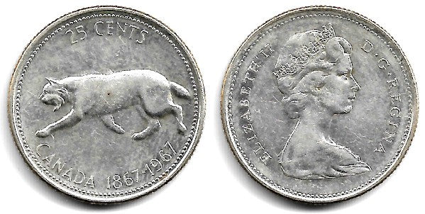 (68) Canadá. 1967. 25 Cents (MBC+) (Plata)