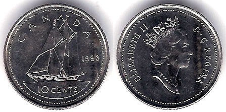 (183) Canadá. 1993. 10 Cents (EBC)