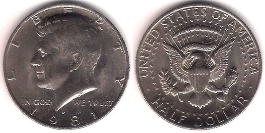 (A202b) Estados Unidos de América. 1981(D). Half Dollar (MBC+)