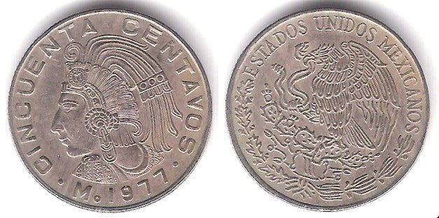 (452) Estados Unidos Mexicanos. 1977. 50 Centavos (MBC)