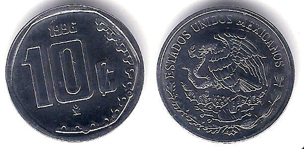 (547) Estados Unidos Mexicanos. 1996. 10 Centavos (SC)