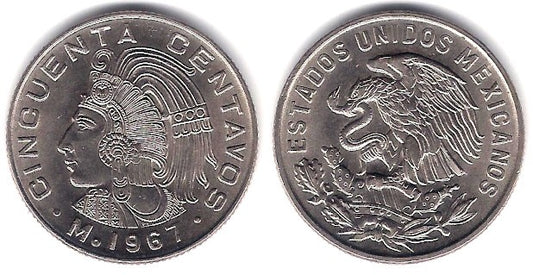 (451) Estados Unidos Mexicanos. 1967. 50 Centavos (SC)