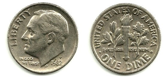 (195A) Estados Unidos de América. 1982(P). 1 Dime (EBC)