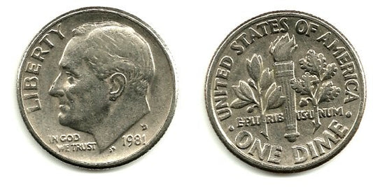 (195a) Estados Unidos de América. 1981(D). 1 Dime (EBC)