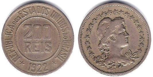 (519) Brasil. 1922. 200 Reis (MBC)