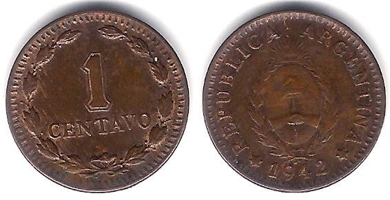 (37) Argentina. 1942. 1 Centavo (MBC)