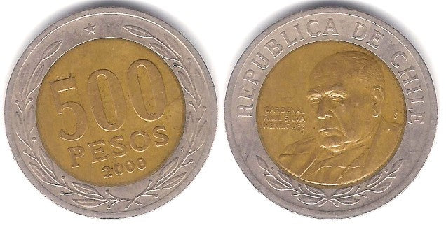(235) Chile. 2000. 500 Pesos (MBC)