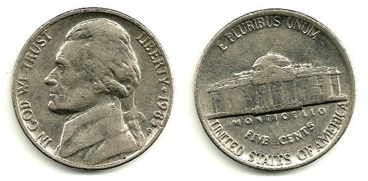 (A192) Estados Unidos de América. 1985(P). 5 Cents (MBC)