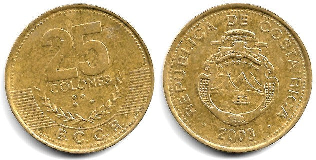 (229a) Costa Rica. 2003. 25 Colones (MBC)