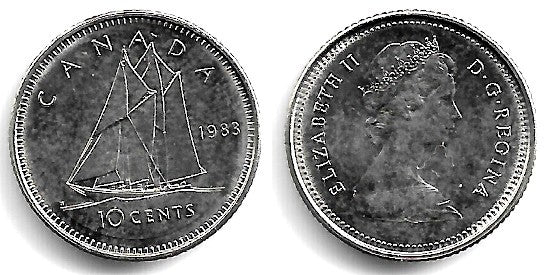 (77.2) Canadá. 1983. 10 Cents (SC)