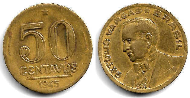 (557a) Brasil. 1945. 50 Centavos (MBC-)