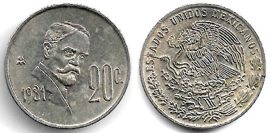 (442) Estados Unidos Mexicanos. 1981. 20 Centavos (MBC+)