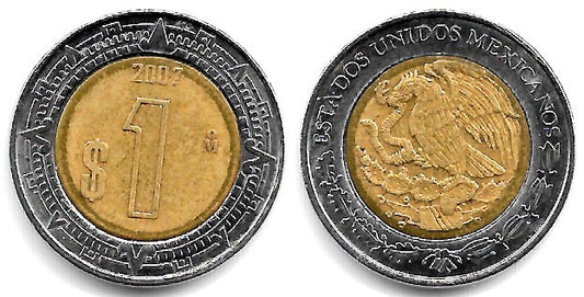 (603) Estados Unidos Mexicanos. 2007. 1 Peso (MBC)