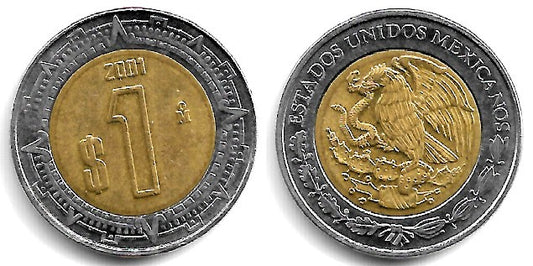 (603) Estados Unidos Mexicanos. 2001. 1 Peso (MBC)