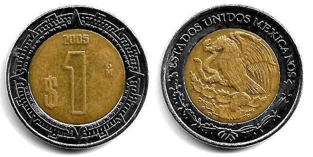 (603) Estados Unidos Mexicanos. 2005. 1 Peso (MBC)
